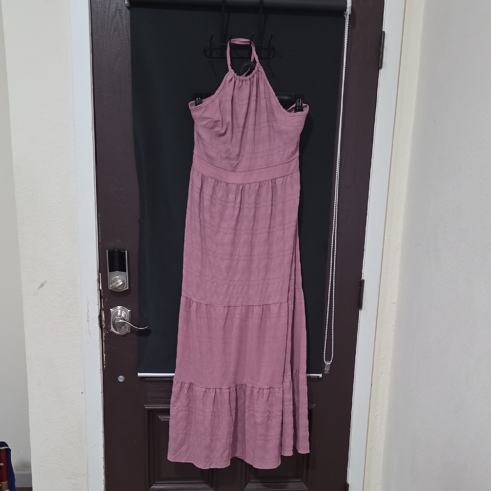 SHEIN Dusty Pink Halter Maxi Dress